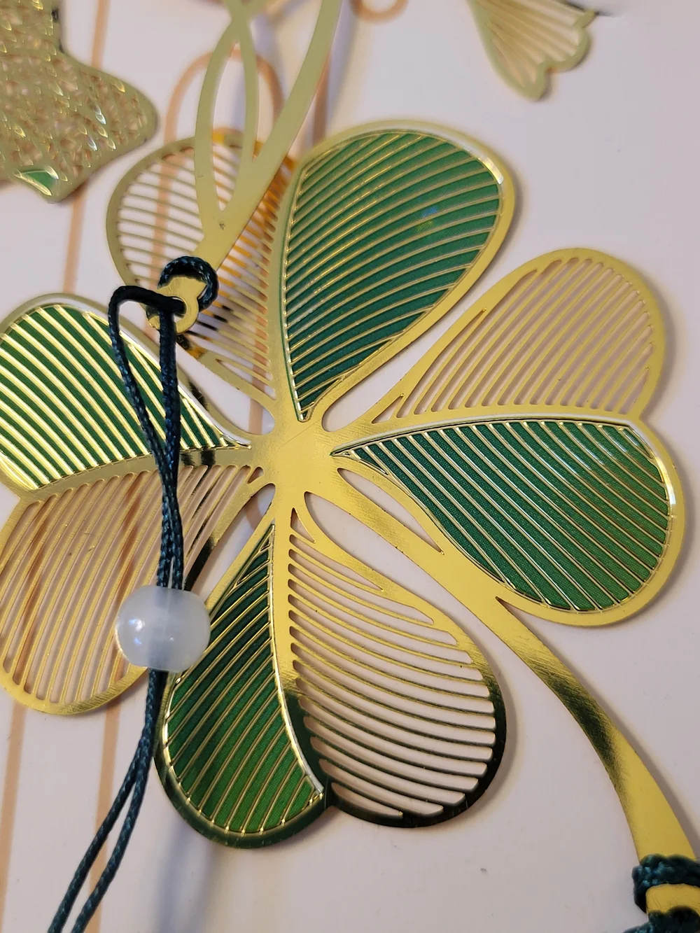 Botanical Chinese Bookmarks Gift Boxed S/4 Brass Plated Rudingxuan